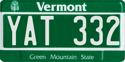 VT license plate YAT332