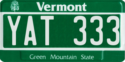 VT license plate YAT333