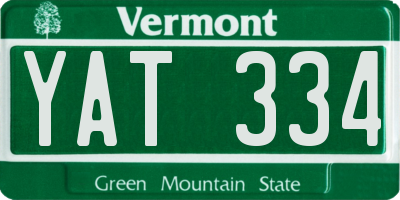 VT license plate YAT334