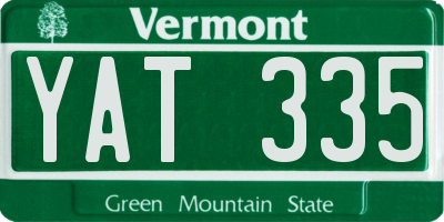 VT license plate YAT335