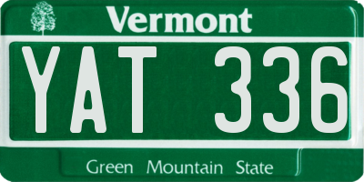 VT license plate YAT336