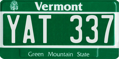 VT license plate YAT337