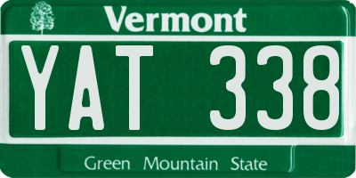 VT license plate YAT338