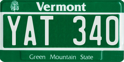 VT license plate YAT340