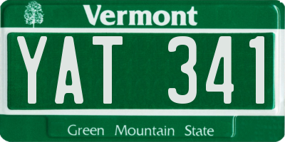 VT license plate YAT341