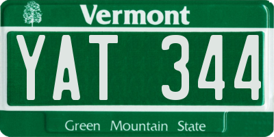 VT license plate YAT344