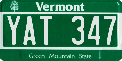 VT license plate YAT347