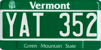 VT license plate YAT352