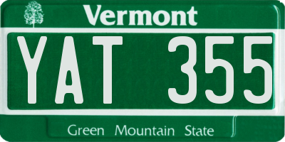 VT license plate YAT355