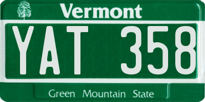 VT license plate YAT358