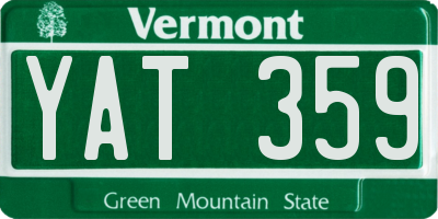 VT license plate YAT359