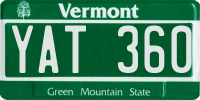 VT license plate YAT360