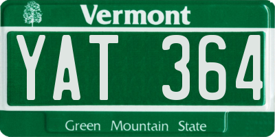 VT license plate YAT364