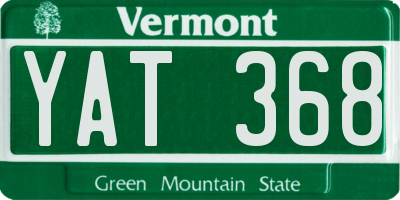 VT license plate YAT368