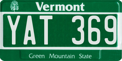VT license plate YAT369