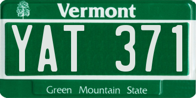 VT license plate YAT371