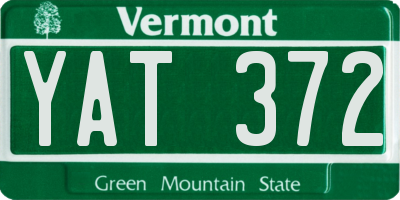 VT license plate YAT372