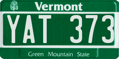 VT license plate YAT373