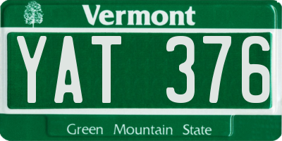 VT license plate YAT376