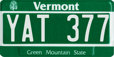 VT license plate YAT377