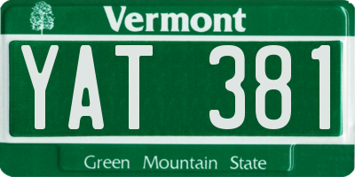 VT license plate YAT381