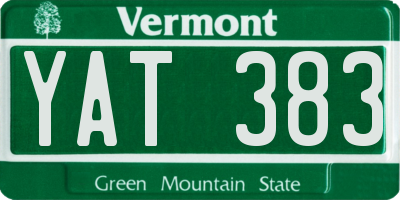 VT license plate YAT383