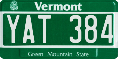 VT license plate YAT384