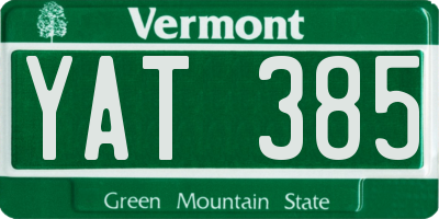 VT license plate YAT385