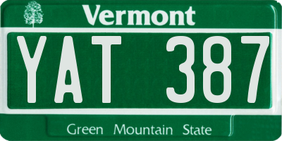 VT license plate YAT387