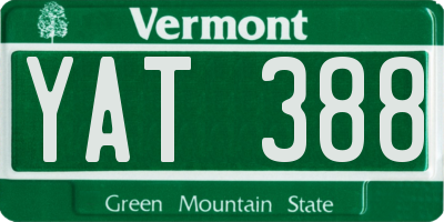 VT license plate YAT388