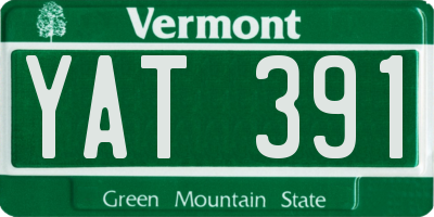 VT license plate YAT391