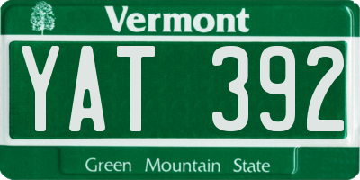 VT license plate YAT392