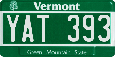 VT license plate YAT393