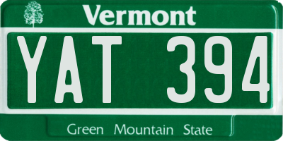 VT license plate YAT394