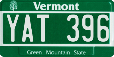 VT license plate YAT396