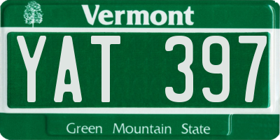 VT license plate YAT397