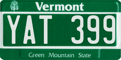 VT license plate YAT399