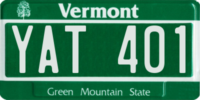 VT license plate YAT401