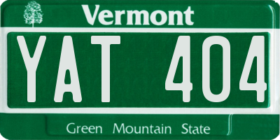 VT license plate YAT404