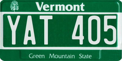 VT license plate YAT405