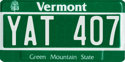 VT license plate YAT407