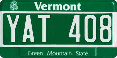VT license plate YAT408