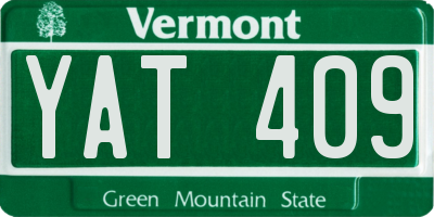 VT license plate YAT409