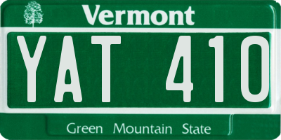 VT license plate YAT410