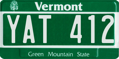 VT license plate YAT412