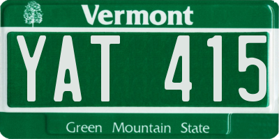 VT license plate YAT415
