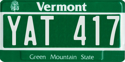 VT license plate YAT417