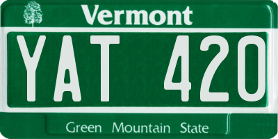 VT license plate YAT420