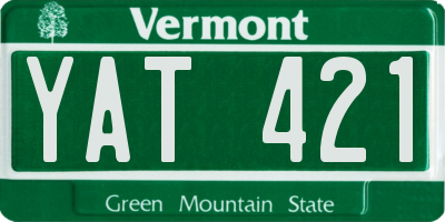 VT license plate YAT421
