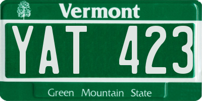 VT license plate YAT423